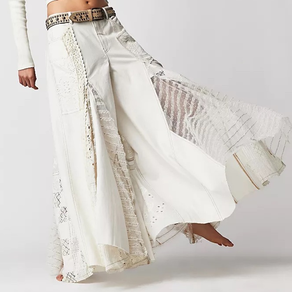 ✨HP✨ NWTS FREE PEOPLE WIDE LEG JEANS (28) - Picture 4 of 10